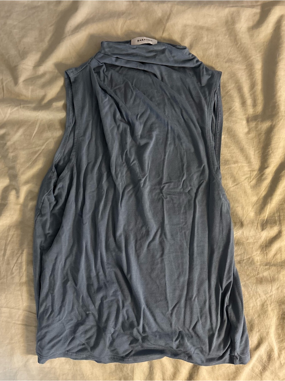 Babaton Sleeveless Mock Neck Tank in Slate